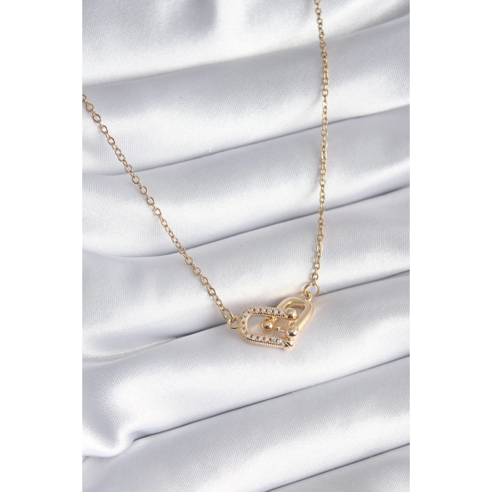 Dodes Dodes 316L Çelik Gold Renk Zirkon Taşlı Model Kadın Kolye TG27BKO8252