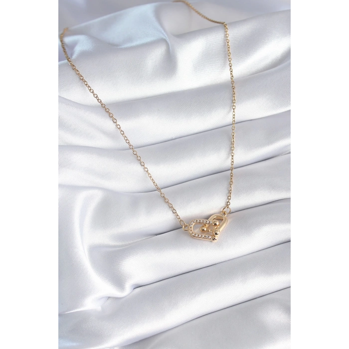 Dodes Dodes 316L Çelik Gold Renk Zirkon Taşlı Model Kadın Kolye TG27BKO8252