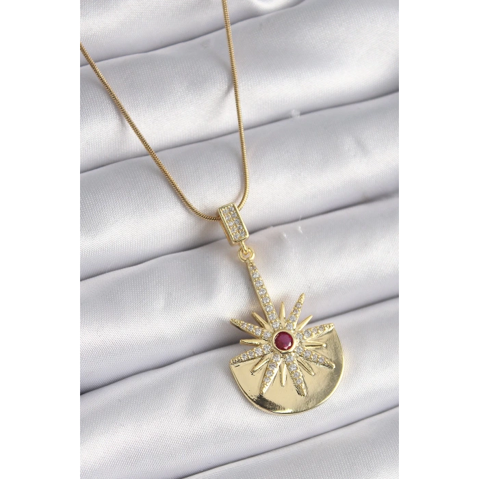 Dodes Dodes 316L Çelik Gold Renk Zirkon Taşlı Yıldız Model Kadın Kolye TG27BKO9518