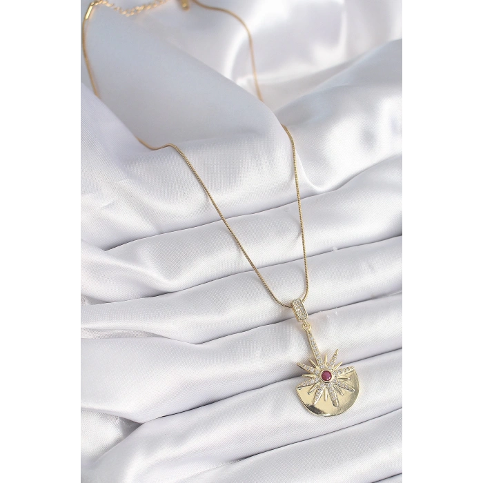 Dodes Dodes 316L Çelik Gold Renk Zirkon Taşlı Yıldız Model Kadın Kolye TG27BKO9518