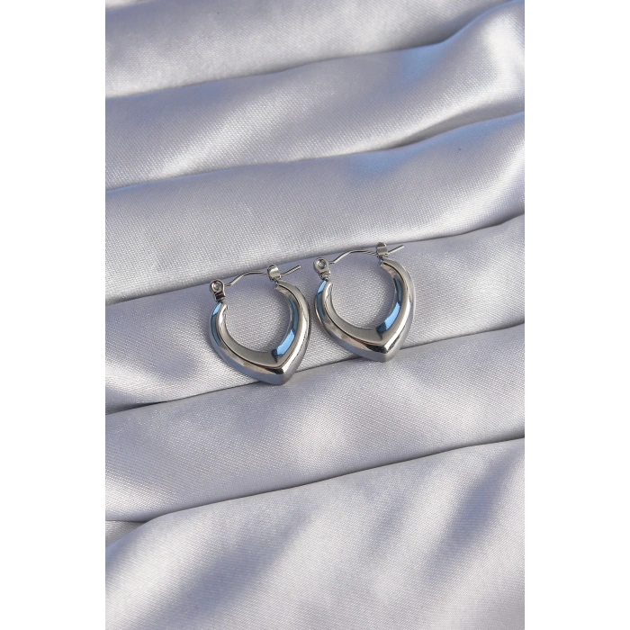 Dodes Dodes 316L Çelik Gümüş Renk İçi Oval Tasarımlı Küpe TG27BKP9036