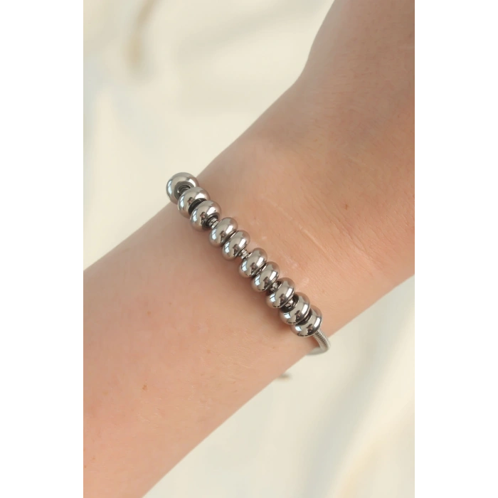 Dodes Dodes 316L Çelik Gümüş Renk Oval Figürlü Bileklik TG27BB6097