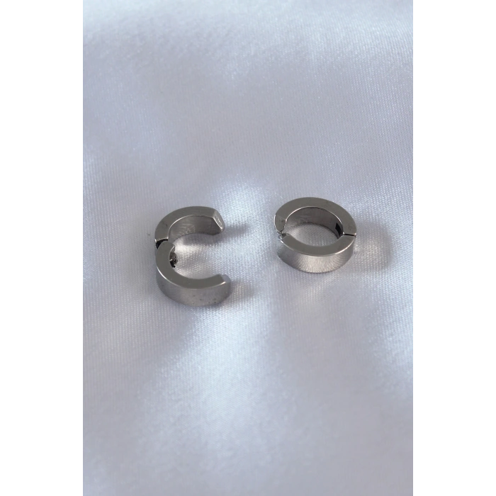 Dodes Dodes 316L Çelik Gümüş Renk Sıkıştırmalı Erkek Küpe TG27EKP277