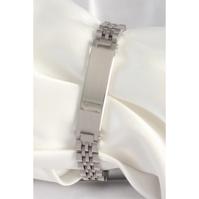 Dodes Dodes 316L Çelik Gümüş Renk Zincir Künye Model Erkek Bileklik TG27EB3718