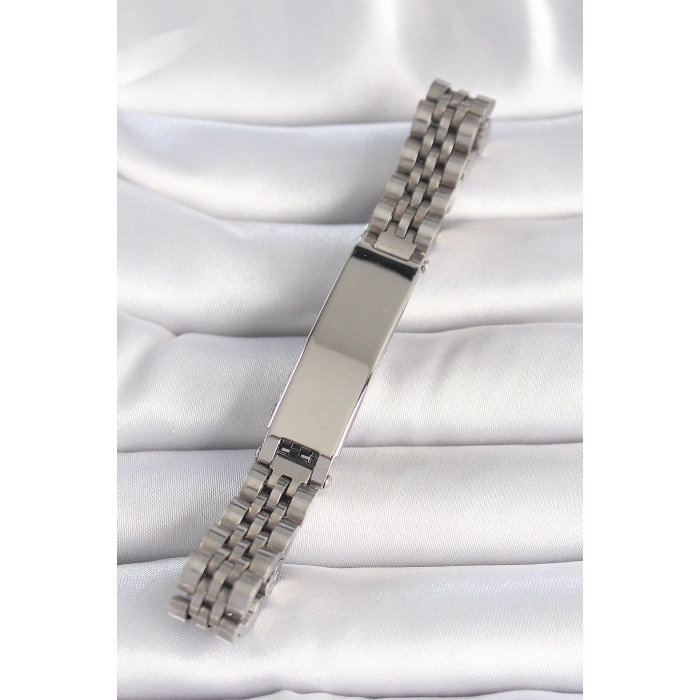 Dodes Dodes 316L Çelik Gümüş Renk Zincir Künye Model Erkek Bileklik TG27EB3718