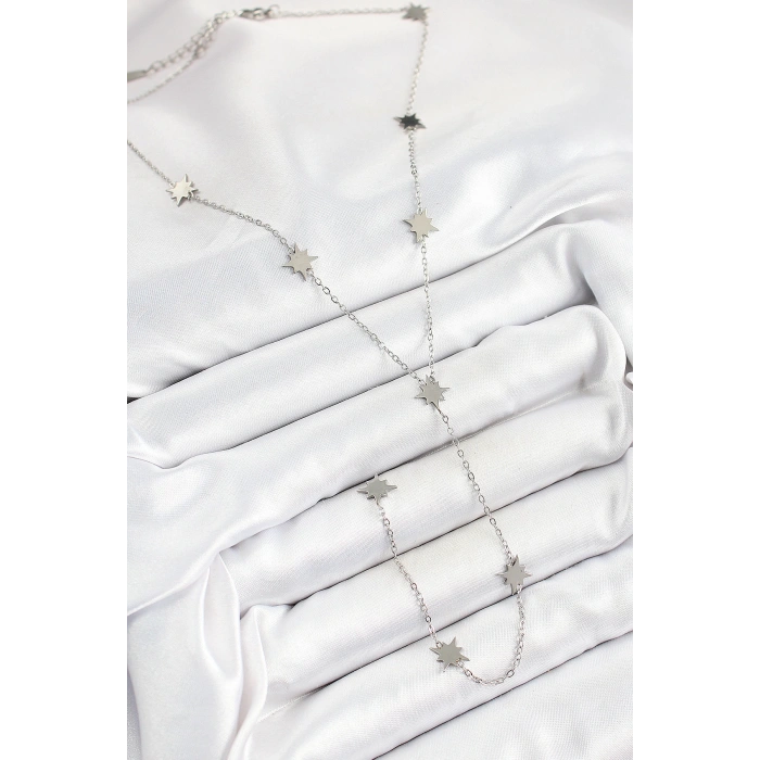 Dodes Dodes 316L Çelik Kutup Yıldızı Figürlü Y Model Gümüş Renk Kadın Kolye TG27BKO10332