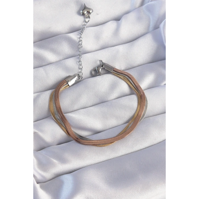 Dodes Dodes 316L Çelik Renkli İtalyan Zincir Model Çoklu Bileklik TG27BB6186