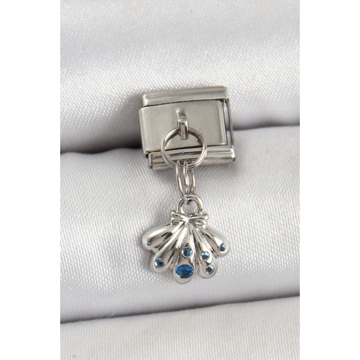 Dodes Dodes 316L Çelik Sallantılı Fiyonklu Buket Model Gümüş Renk Nomination Charm TG27BC1444