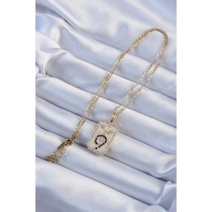 Dodes Dodes 316L Çelik Zincir Altın Renk Zirkon Taşlı Minimal Papatya Figürlü Tarot Kolye TG27BKO9223