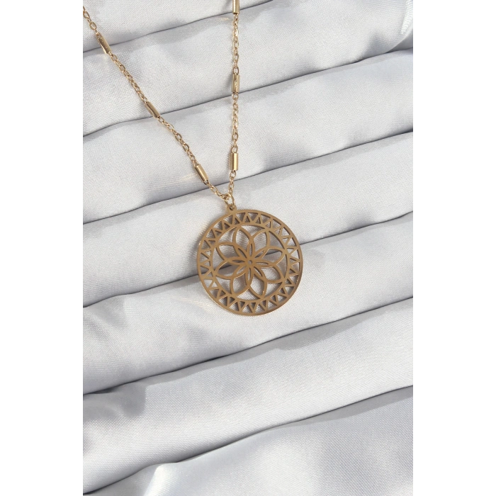 Dodes Dodes 316L Çelik Zincir Gold Renk Lotus Model Kolye TG27BKO8902