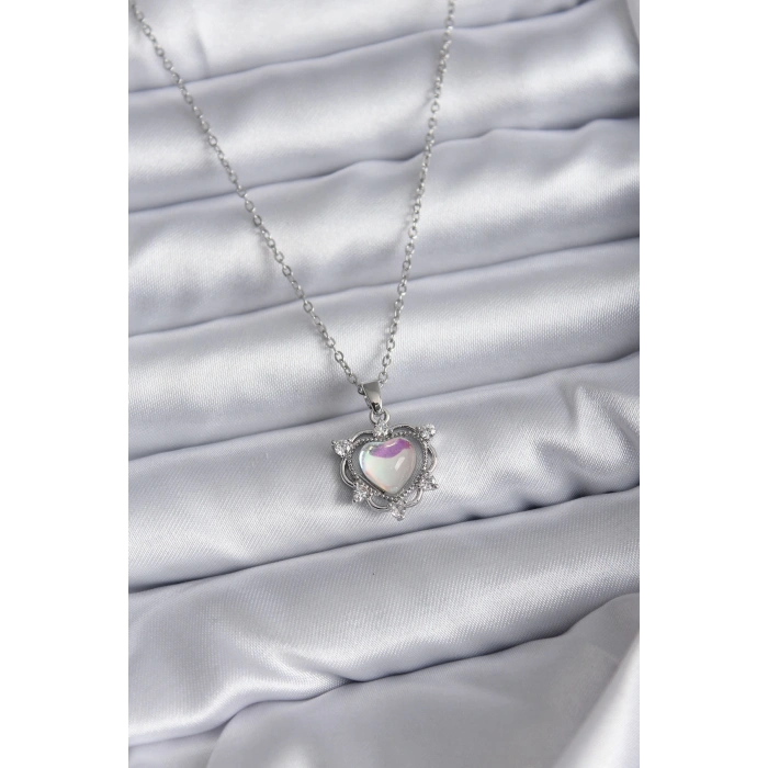 Dodes Dodes 316L Çelik Zincir Gümüş Renk Kalp Model Kadın Kolye TG27BKO7823