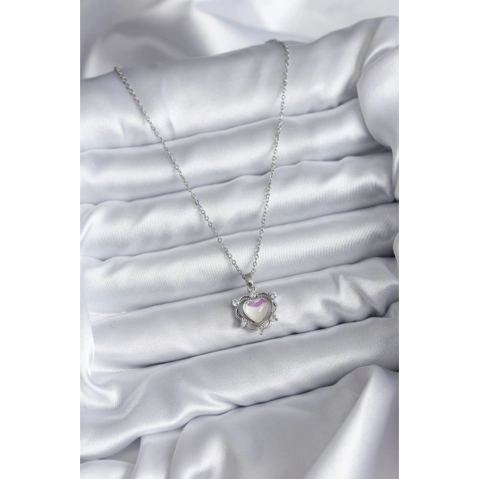 Dodes Dodes 316L Çelik Zincir Gümüş Renk Kalp Model Kadın Kolye TG27BKO7823