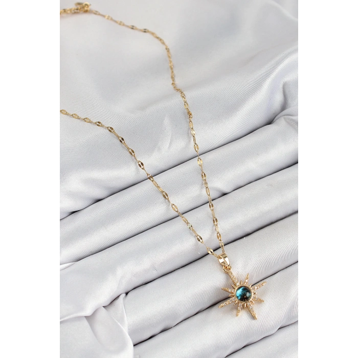 Dodes Dodes 316L Çelik Zirkon Taşlı Kutup Yıldızı Model Gold Renk Kadın Kolye TG27BKO10524