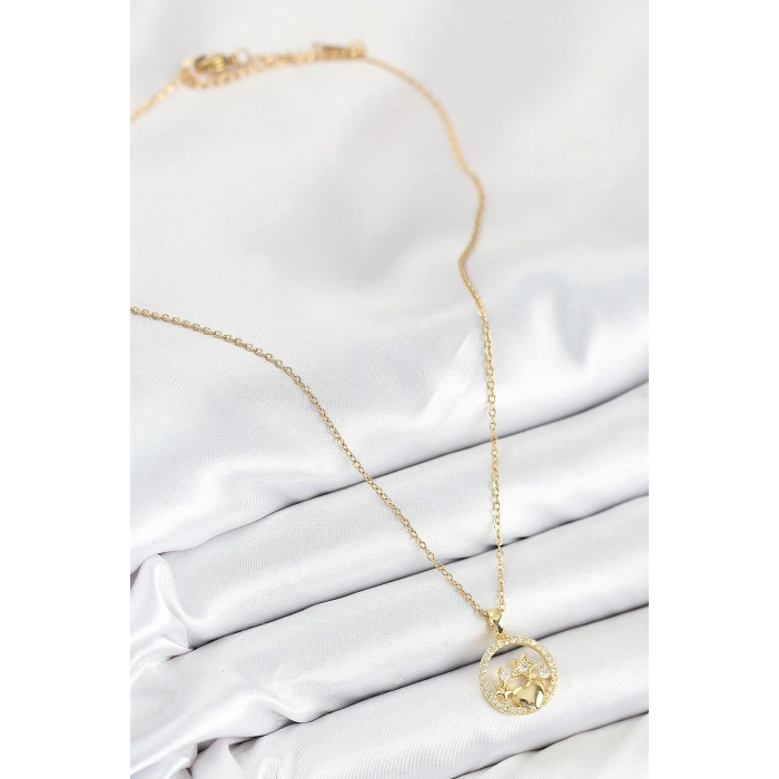 Dodes Dodes 316L Çelik Zirkon Taşlı Yıldız Ve Kalp Model Gold Renk Kadın Kolye TG27BKO10522