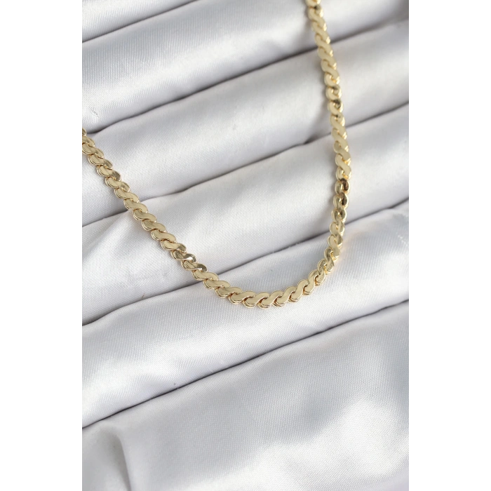 Dodes Dodes 60 cm Gold Renk Pirinç Yassı Zincir Model Kadın Kolye TG27BKO10602