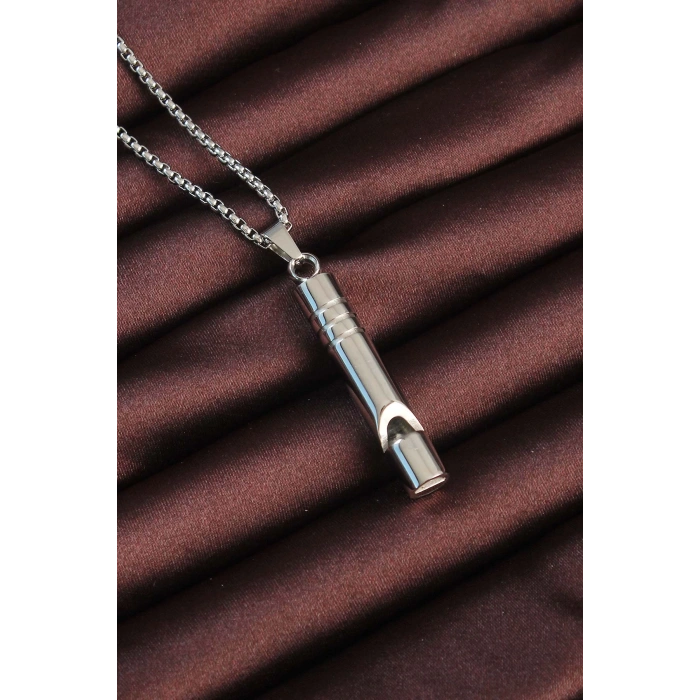 Dodes Dodes Acil Durum Düdüğü 316L Çelik Kararma Yapmaz Yüksek Desibel Kolye Unisex TG27EBK1200