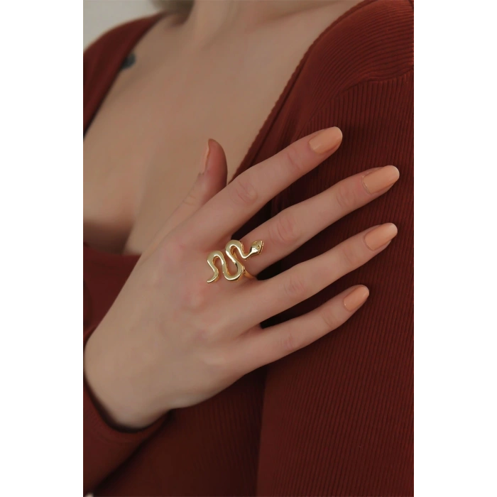 Dodes Dodes Ayarlanabilir Gold Renk Yılan Yüzük TG27BYK2254