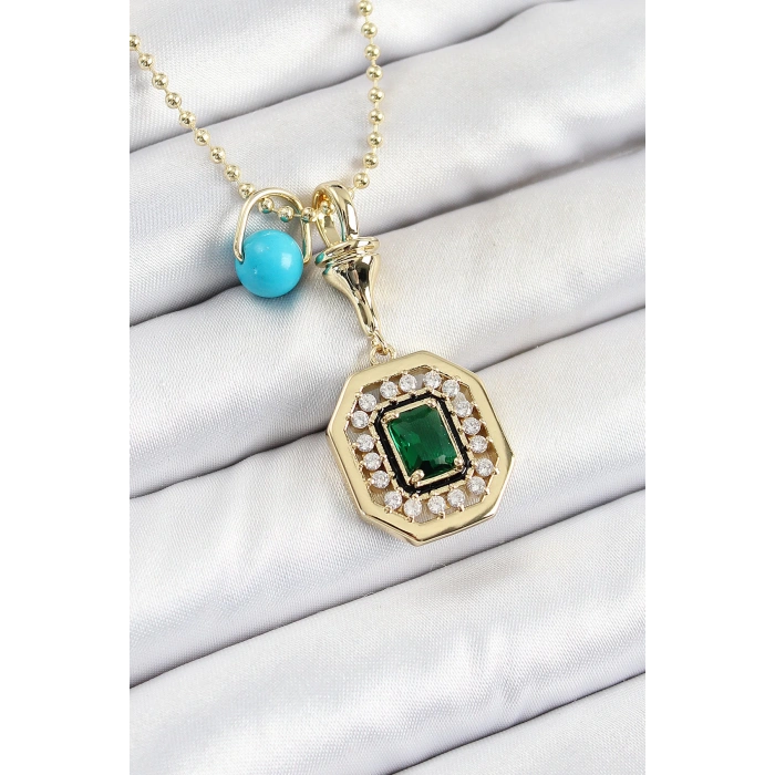 Dodes Dodes Gold Renk Pirinç Zirkon Taşlı Kadın Serenay Kolyesi TG27BKO10304