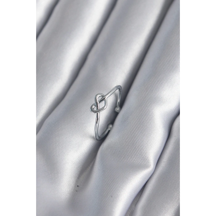 Dodes Dodes Gümüş Renk Düğüm Kalp Model Kadın Yüzük TG27BYK2946