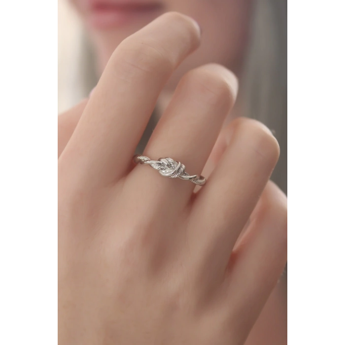 Dodes Dodes Gümüş Renk Halat Düğüm Model Kadın Yüzük TG27BYK2417