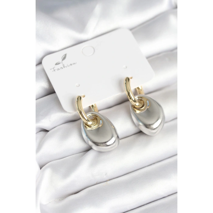 Dodes Dodes Pirinç Damla Model Gümüş Gold Renk Kadın Küpe TG27BKP11297