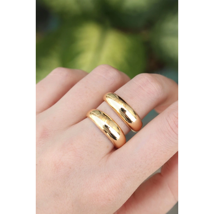 Dodes Dodes Pirinç Gold Renk Ayarlanabilir Şerit Yüzük TG27BYK3172