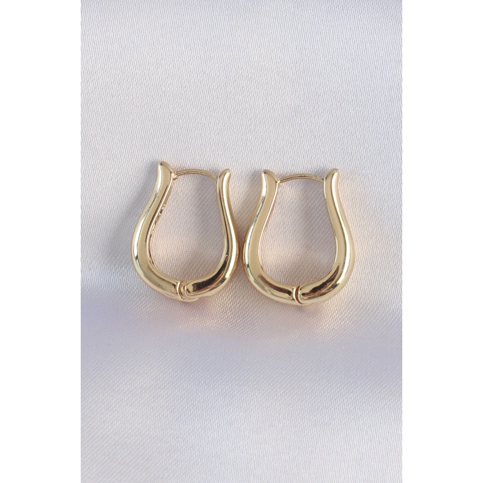 Dodes Dodes Pirinç Gold Renk İçi Boş Gül Küpe TG27BKP8976