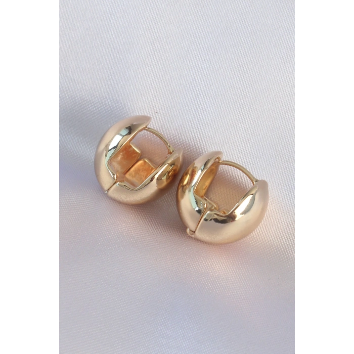 Dodes Dodes Pirinç Gold Renk İçi Boş Minimal Topçuk Küpe TG27BKP8984