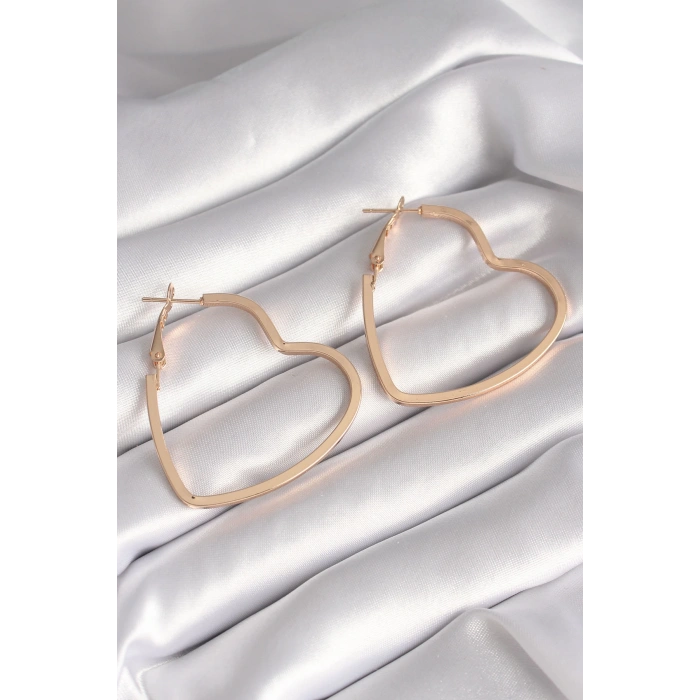 Dodes Dodes Pirinç Gold Renk Kalp Model Kadın Küpe TG27BKP8706