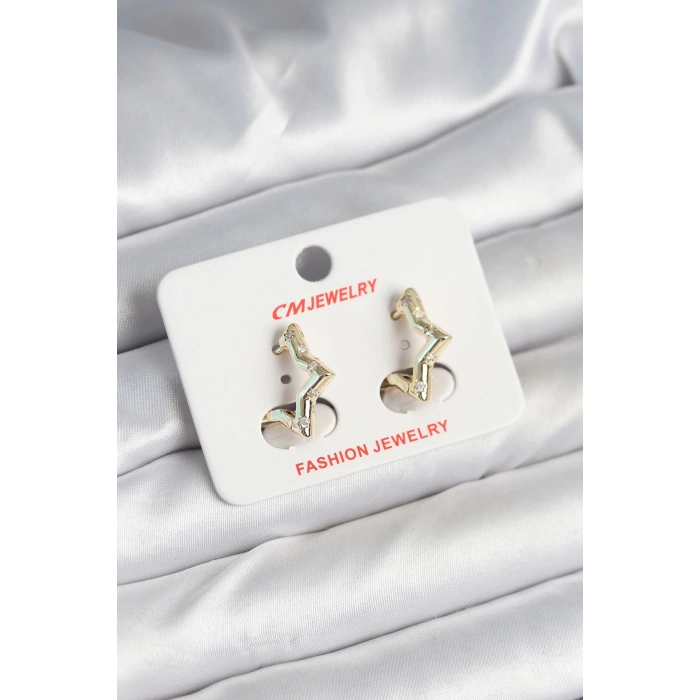 Dodes Dodes Pirinç Gold Renk Yıldız Model Kadın Küpe TG27BKP11243