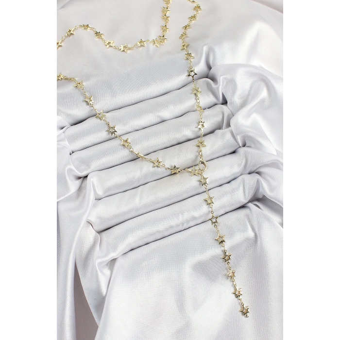 Dodes Dodes Pirinç Gold Renk Yıldızlı Kadın Y Kolye TG27BKO10301