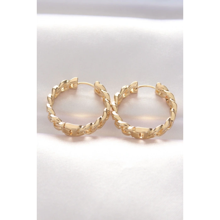 Dodes Dodes Pirinç Gold Renk Zincir Model Halka Küpe TG27BKP8970