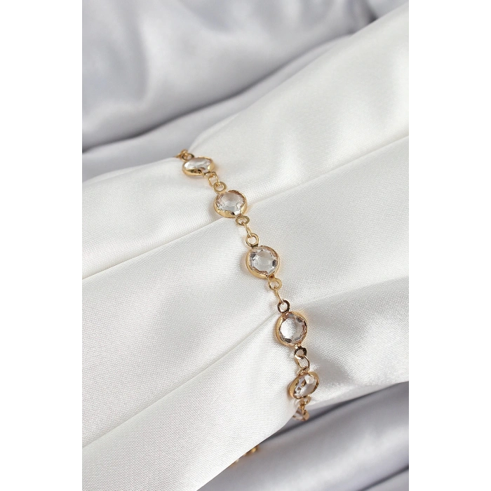 Dodes Dodes Pirinç Gold Renk Zirkon Taşlı Kadın Bileklik TG27BB7971