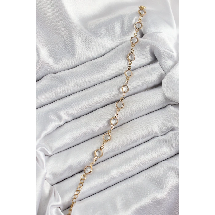 Dodes Dodes Pirinç Gold Renk Zirkon Taşlı Kadın Bileklik TG27BB7971