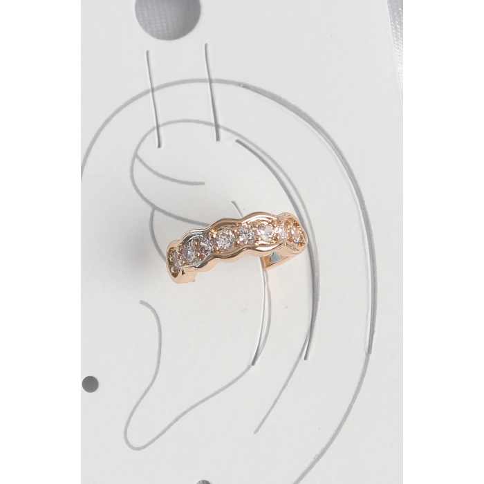 Dodes Dodes Pirinç Gold Renk Zirkon Taşlı Kadın Kıkırdak Küpe TG27BKP10577