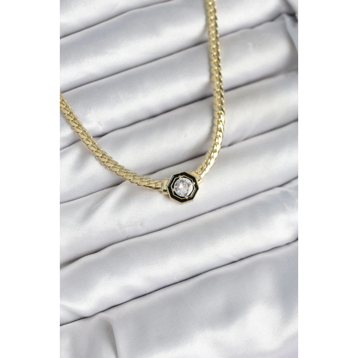 Dodes Dodes Pirinç Gold Renk Zirkon Taşlı Kadın Kolye TG27BKO10601