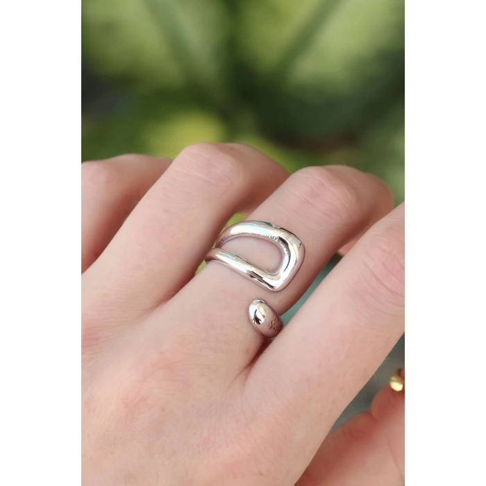 Dodes Dodes Pirinç Gümüş Renk Ayarlanabilir Yüzük TG27BYK3175