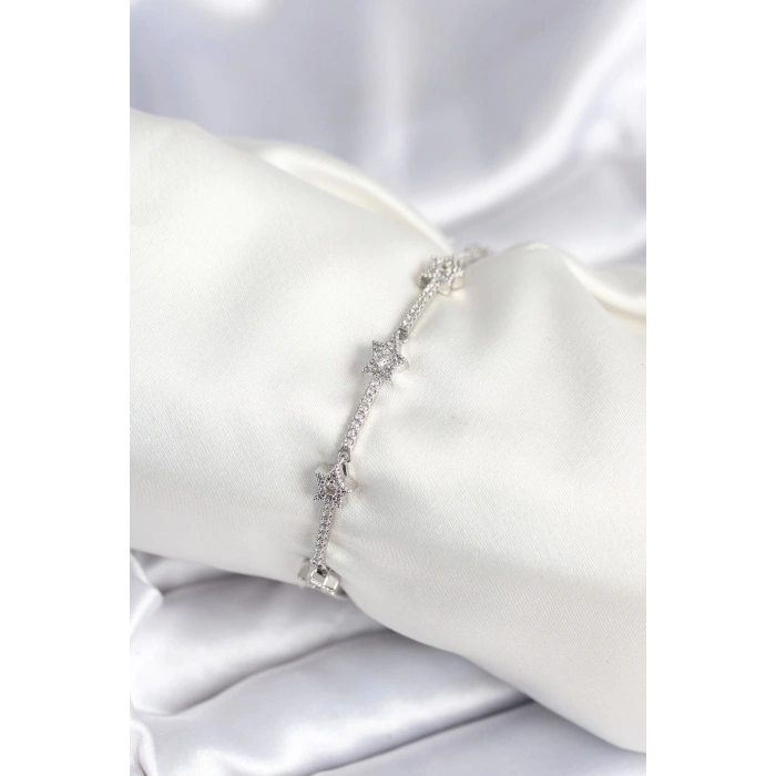 Dodes Dodes Pirinç Gümüş Renk Halley Yıldız Model Kadın Bileklik TG27BB7983