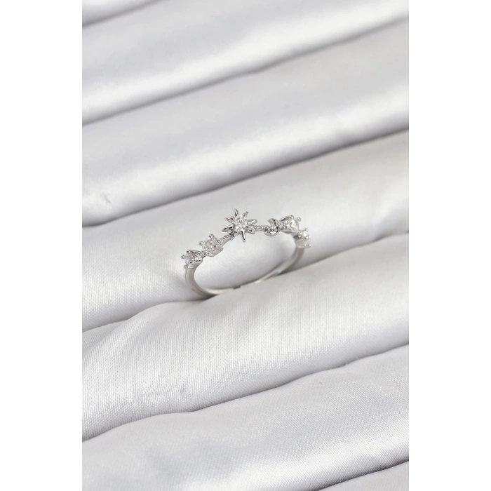 Dodes Dodes Pirinç Gümüş Renk Manifest Kadın Yüzük TG27BYK3891