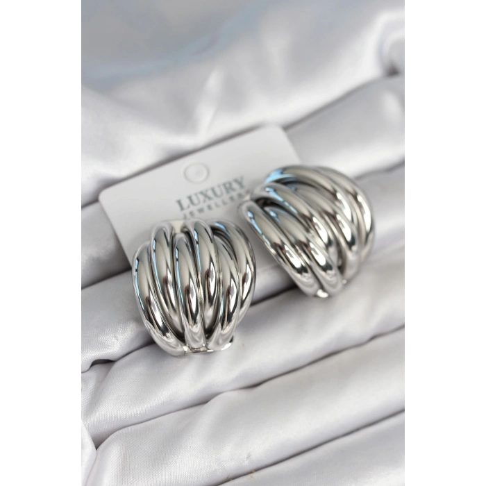 Dodes Dodes Pirinç Gümüş Renk Vintage Kadın Küpe TG27BKP11314