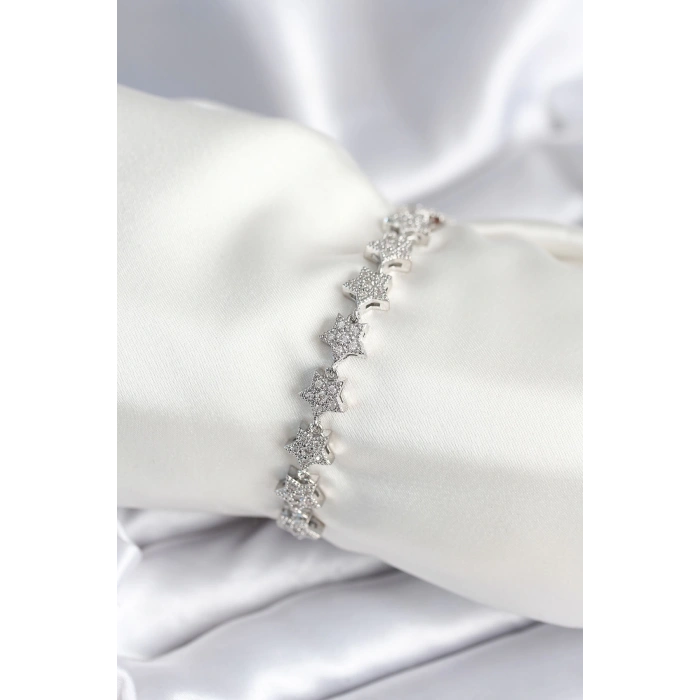 Dodes Dodes Pirinç Gümüş Renk Yıldız Model Kadın Bileklik TG27BB7985