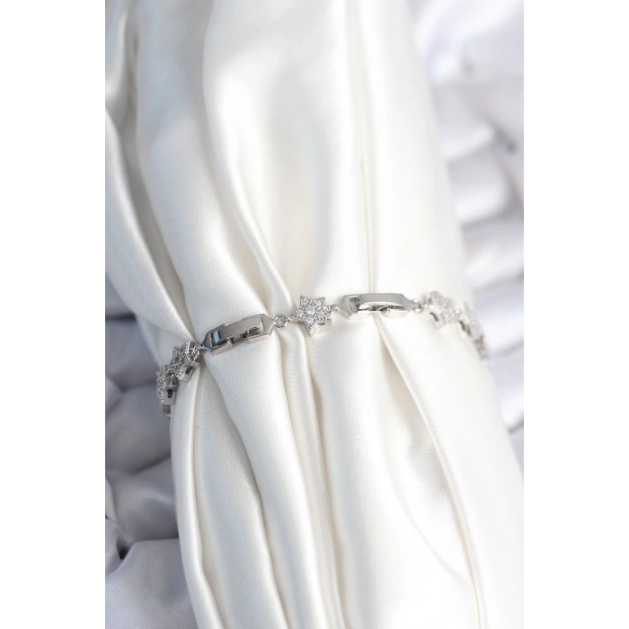 Dodes Dodes Pirinç Gümüş Renk Yıldız Model Kadın Bileklik TG27BB7985