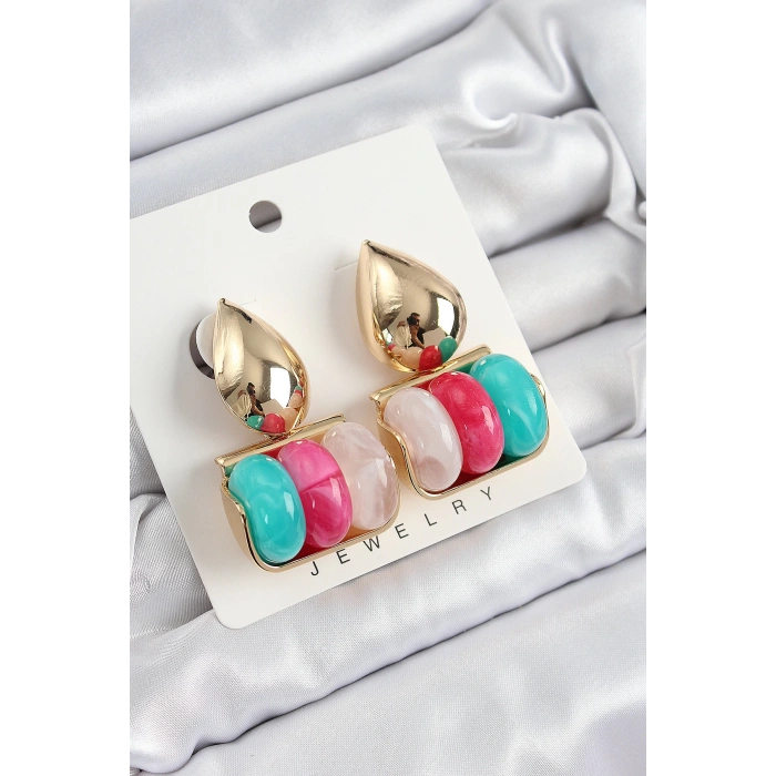 Dodes Dodes Pirinç Karışık Renk Vintage Model Kadın Küpe TG27BKP10865