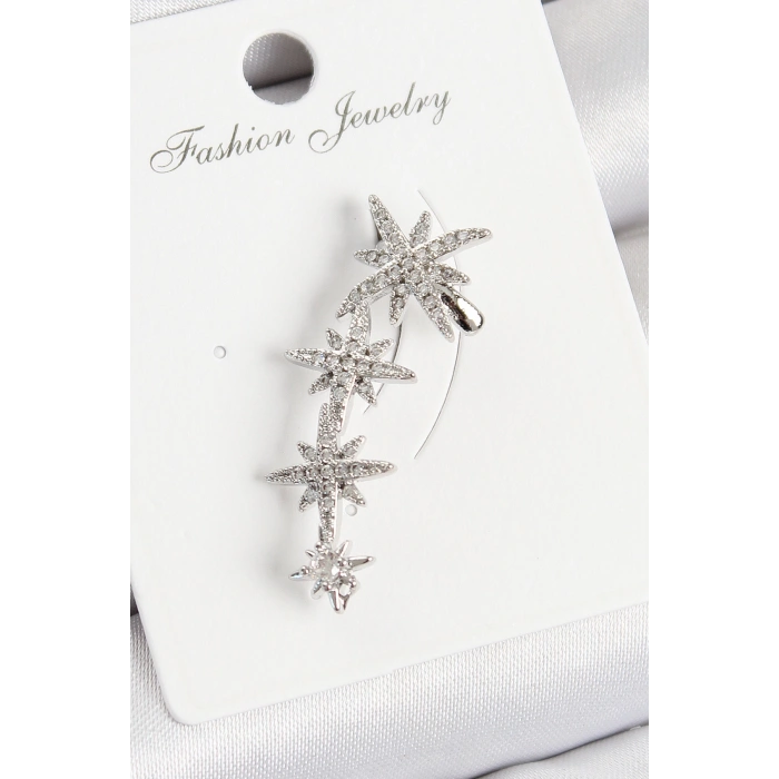 Dodes Dodes Pirinç Kutup Yıldızı Model Gümüş Renk Sağ Kıkırdak Küpe TG27BKP10988