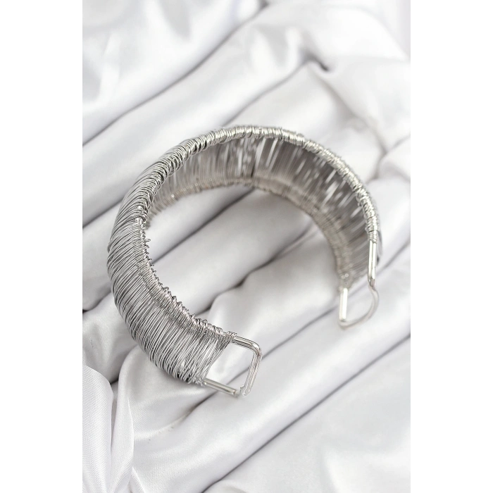 Dodes Dodes Pirinç Tel Sarma Model Gümüş Renk Kadın Bileklilk TG27BB7896