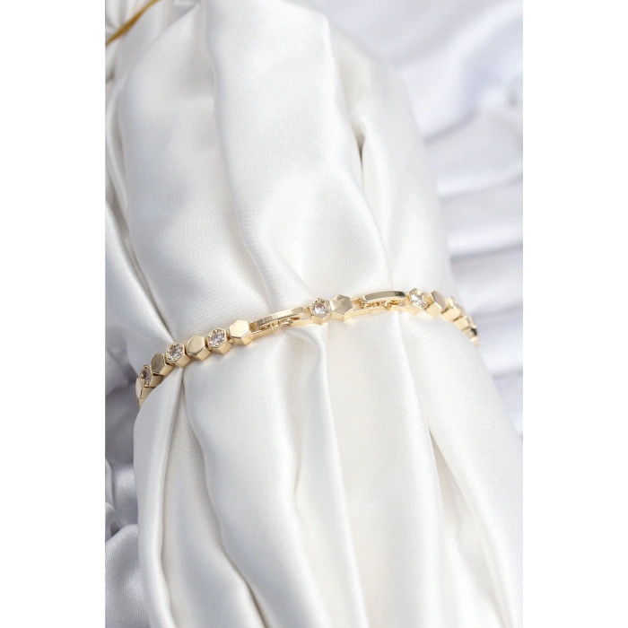 Dodes Dodes Pirinç VIP Seri Gold Renk Petek Model Kadın Bileklik TG27BB7925