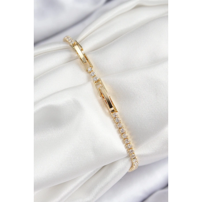 Dodes Dodes Pirinç Zirkon Taşlı Deniz Yıldızı Model Gold Renk Kadın Bileklik TG27BB7695