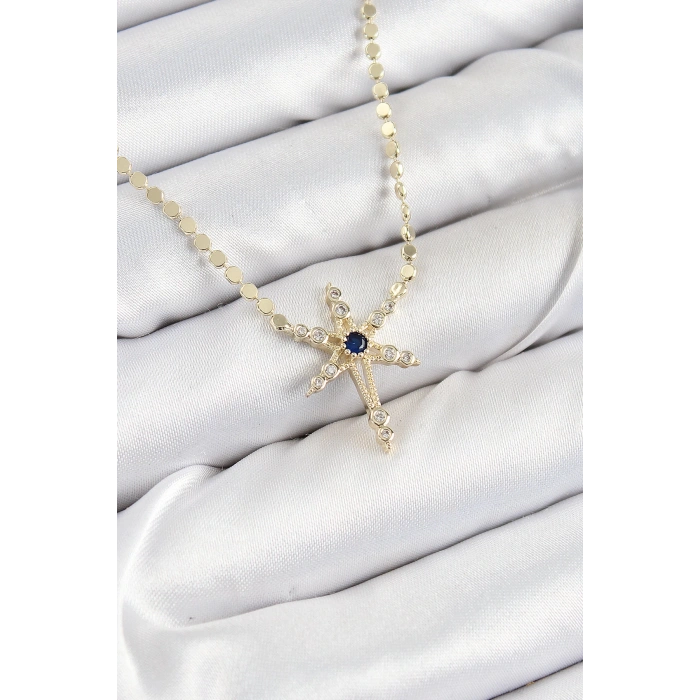 Dodes Dodes Pirinç Zirkon Taşlı Kutup Yıldızı Model Ezme Zincir Gold Renk Kadın Kolye TG27BKO10390
