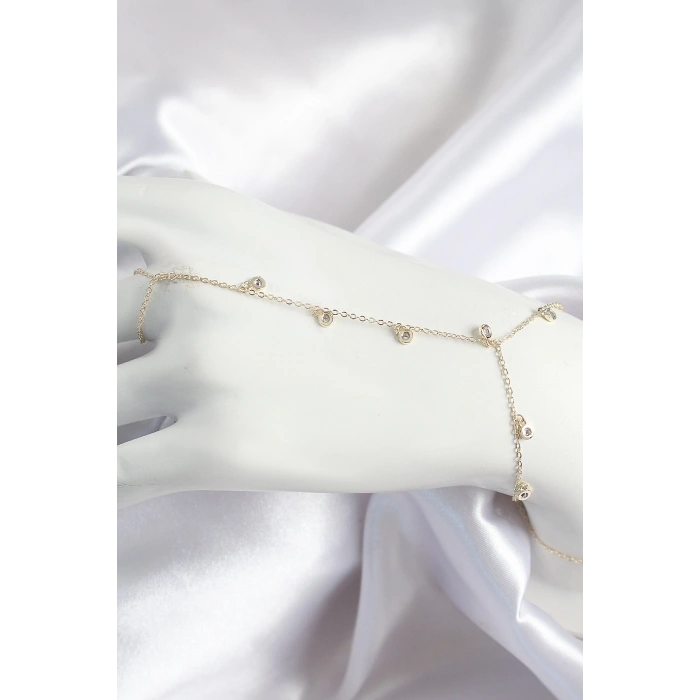 Dodes Dodes Pirinç Zirkon Taşlı Sallantılı Model Gold Renk Kadın Şahmeran TG27SN699