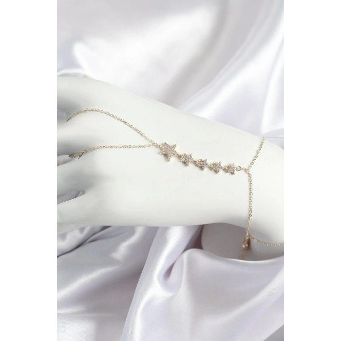 Dodes Dodes Pirinç Zirkon Taşlı Yıldız Model Gold Renk Kadın Şahmeran TG27SN687